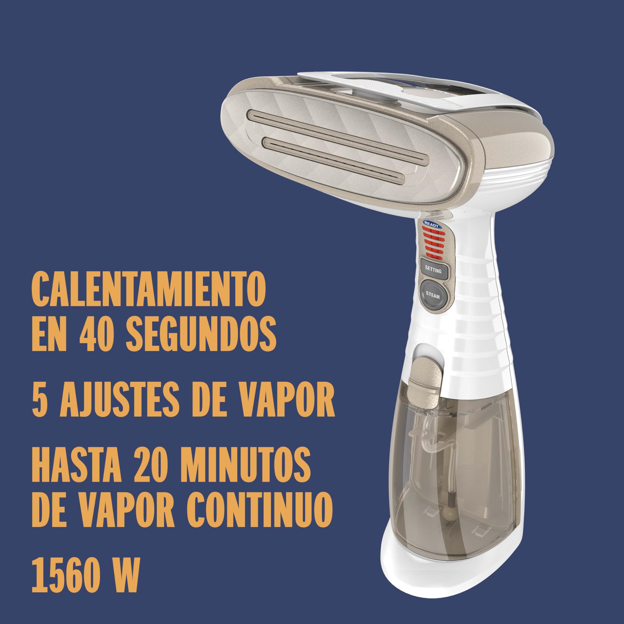 Conair GS59XE Plancha de vapor vertical Turbo ExtremeSteam, 1560 W, Tanque de agua 230 ml, Vapor continuo de 20 min, 5 ajustes de vapor, Ideal viajes y hogar