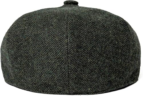 Miniatura 5 de Gorro de lana para hombre con mezcla de 8 paneles, tipo Newsboy, de tweed, de taxista, con borde abotonado