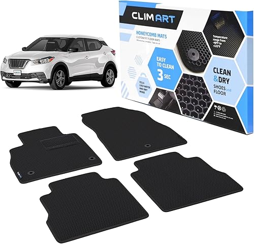 CLIM ART Tapetes de piso de automóvil para todo tipo de clima, compatibles con Nissan Kicks 2018-2024, forros de piso resistentes a la medida para