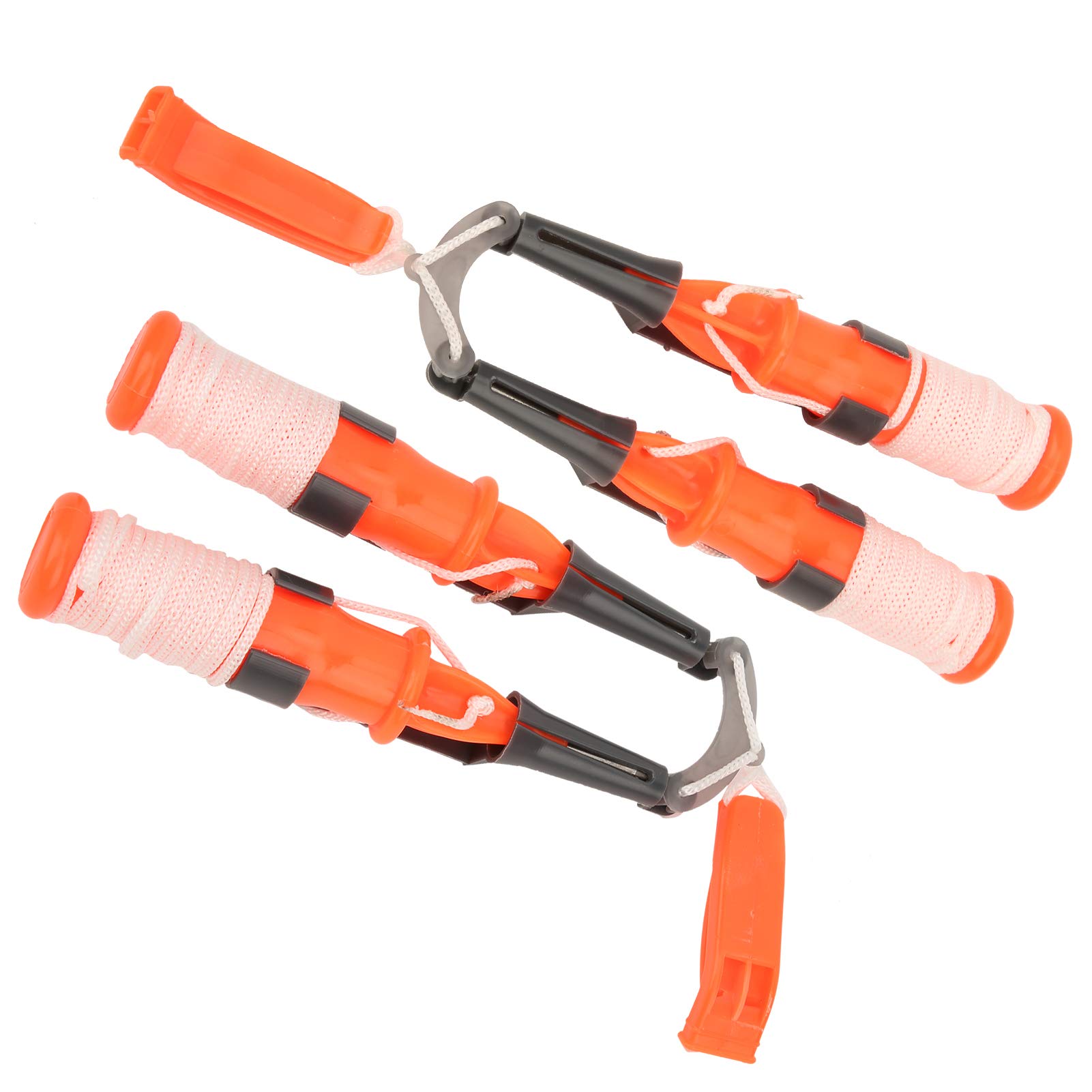 Sicherheitspickel Zum Eisfischen, Zwei Handgehaltene Eispickel mit Sicherheitsgurt und Pfeife, Notfall-Rettungspickel für Angler, Leuchtend Orangefarbener Kunststoff, 18 cm, 2 Stück
