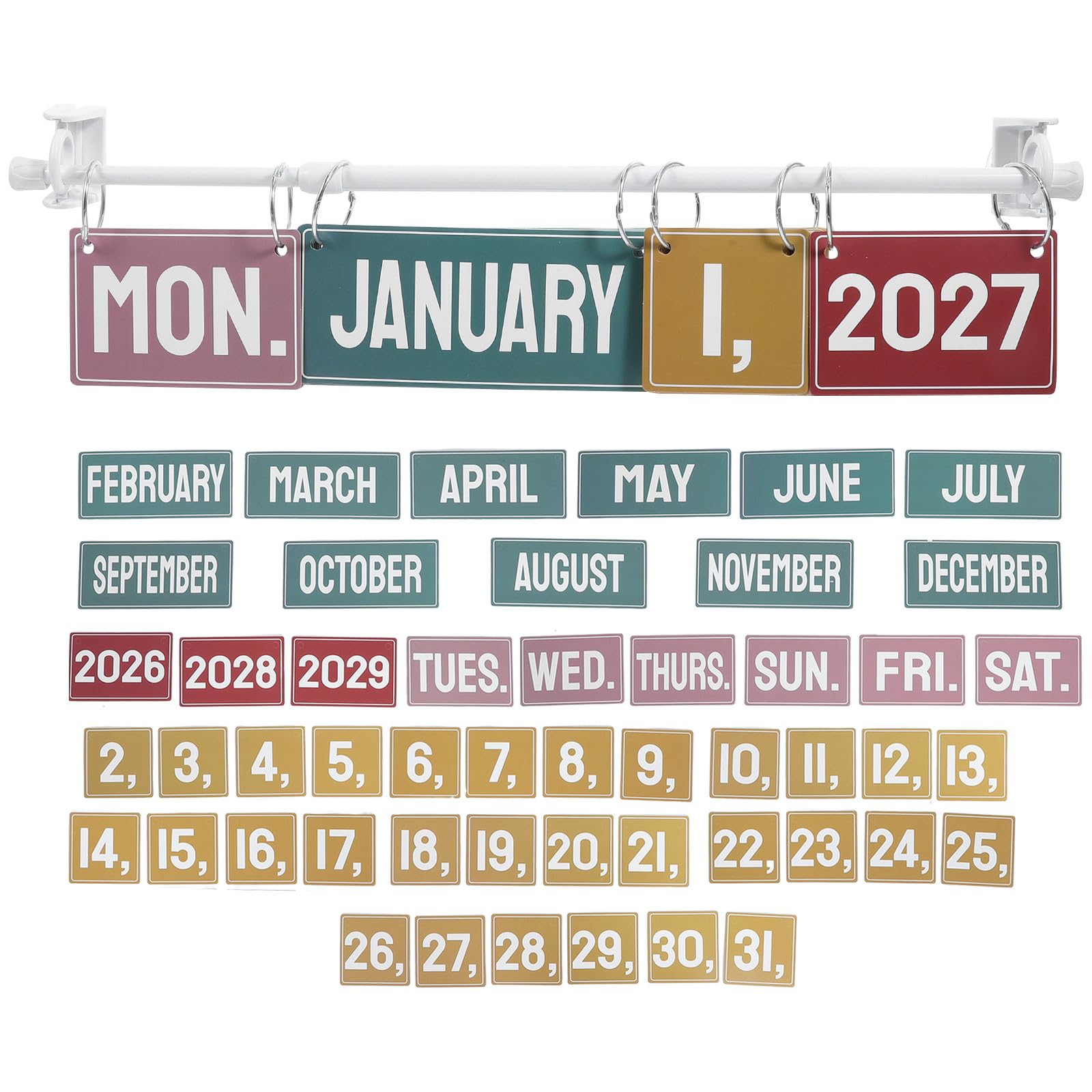 Calendario para el aula reutilizable y paneles de fieltro escolares para maestros de primaria 8