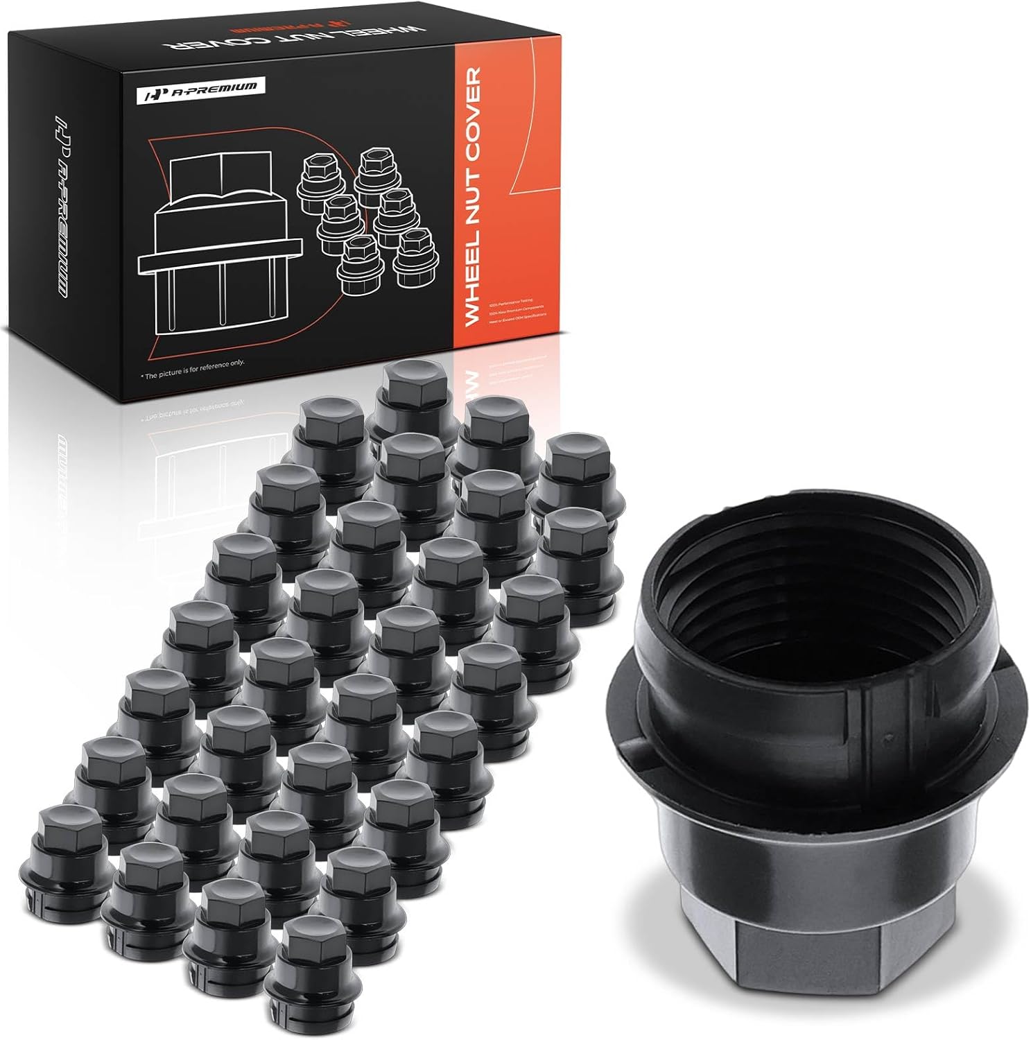 A-Premium 32-Pack 27mm Wheel Lug Nut Covers Compatible with Chevrolet Silverado 3500 HD 2011-2015 & GMC Sierra 3500 HD 2011-2014