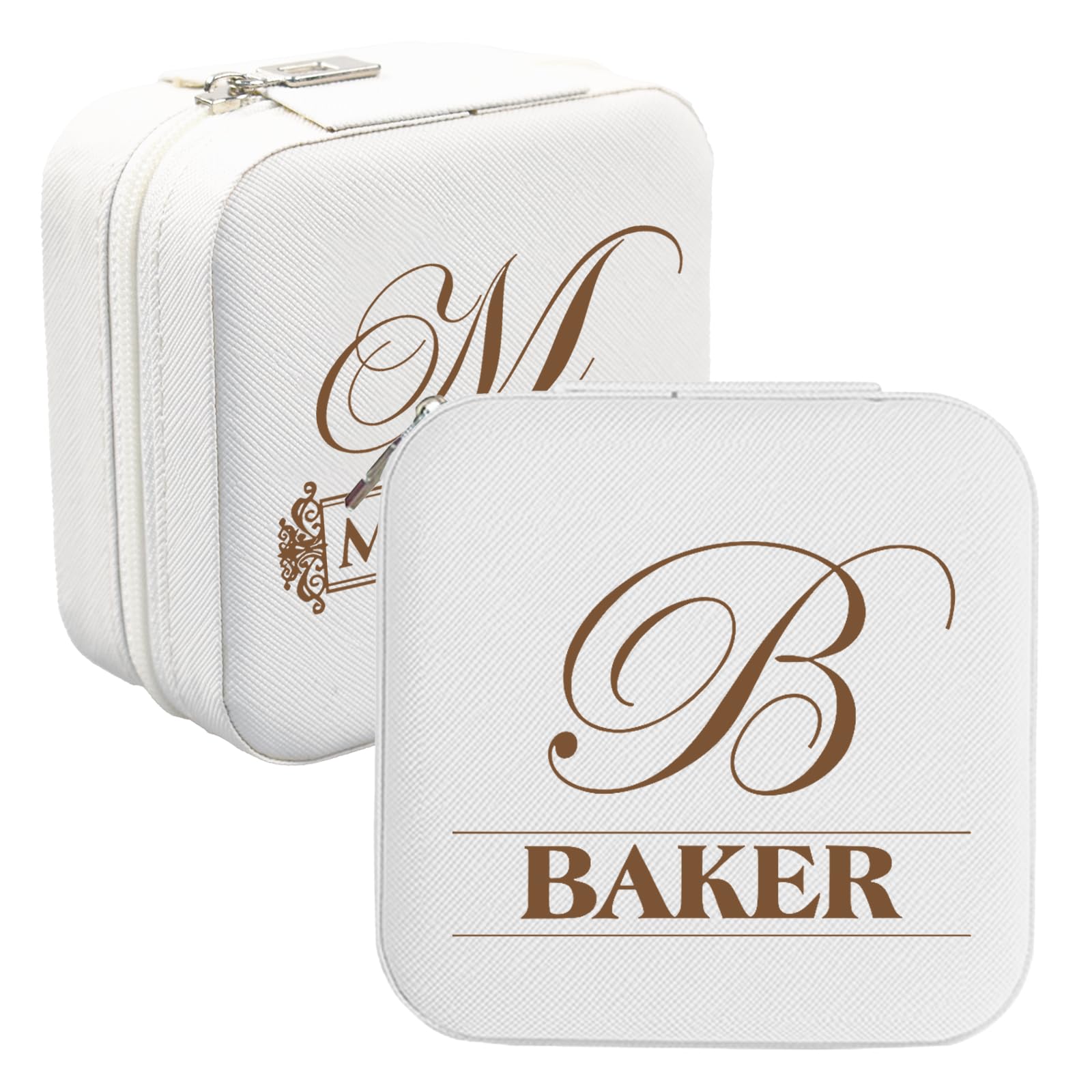 Personalised Engraved Travel Jewellery Box with Name and Initials for Women - Personalised Small Jewellery Case Organiser for Birthday, Wedding, Christmas, Bridesmaid, and Daughter Gifts.