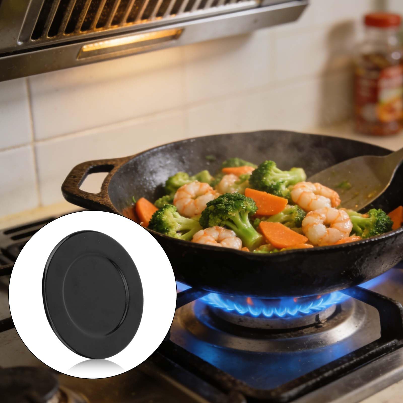 4uds Tapa Quemador Cocina Gas para SABAF, Duraderas Hierro Refinado Cubierta Quemador Cocina Gas para Garantizar Calor Uniforme y Estabilidad de Llama (Superficie Cóncava) — view 6