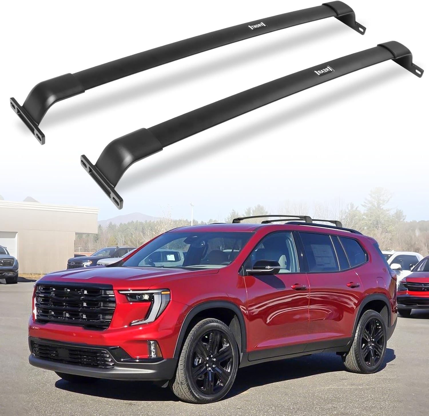 Fit for 2024 2025 2026 GMC Acadia Roof Rack Cross Bar 220lbs Crossbars Cargo Bars Luggage Carrier Rooftop Accessories (with Side Roof Rails)