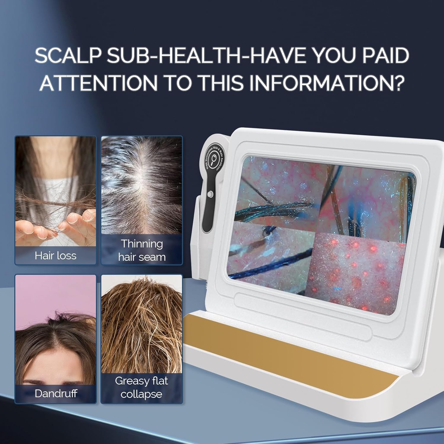11 Inch HD Scalp Analysis Machine:Professional Scalp Camera with 50x/200x Lenses,Digital Scalp Microscope for Skin and Hair Follicle, Home & Salon Use, No App Needed