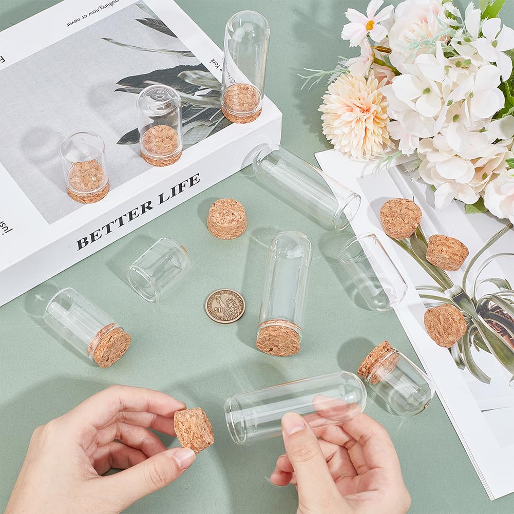 BENECREAT 24 Glasflaschen Mit Korkstopfen – 3 Größen Im Mix, Kuppelform | Für DIY, Geschenke & Deko