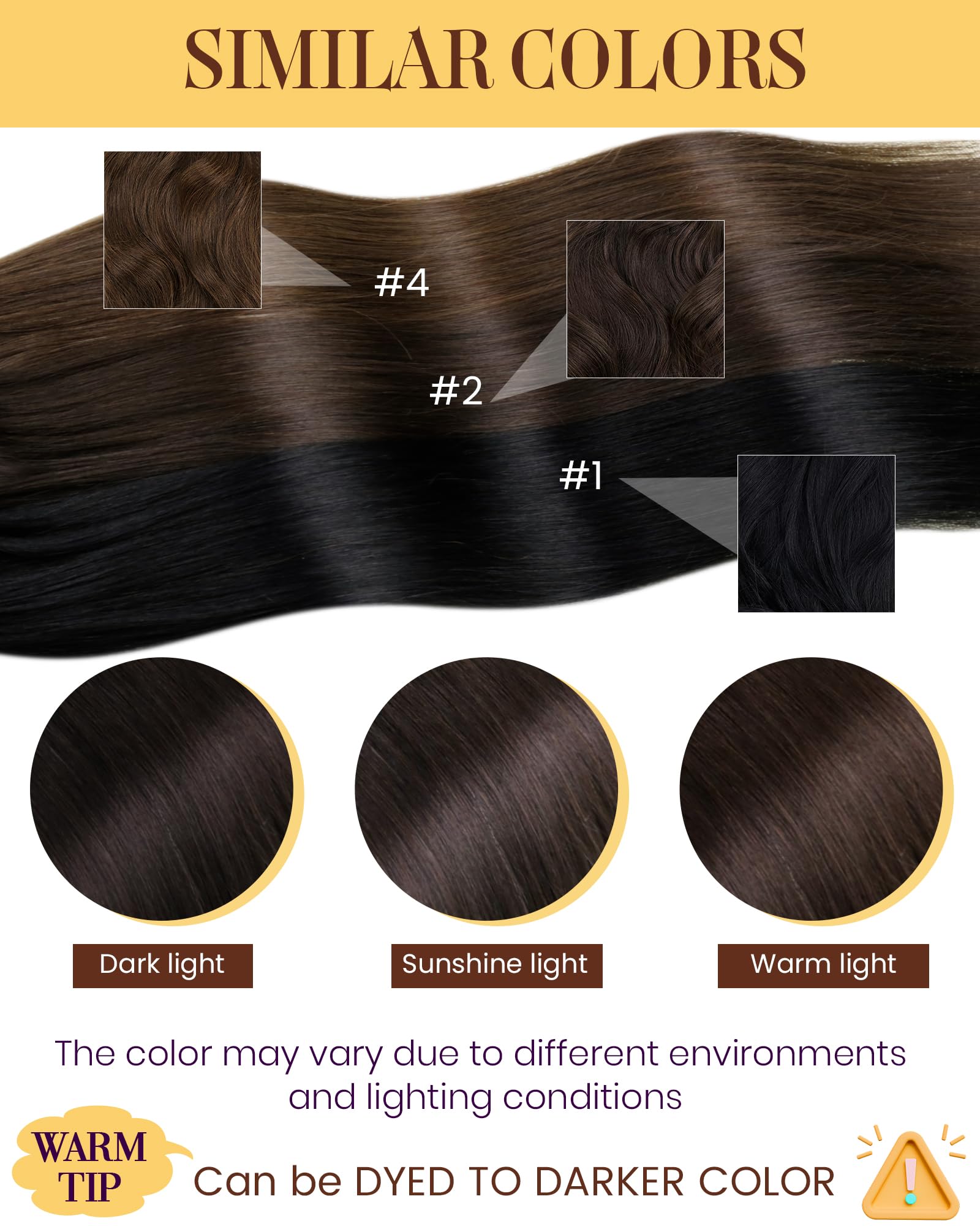 HETTO Hetto Nano Hair Extensions Real Human Hair Dark Brown 20 Inch Nano Rings Straight Hair for Women Remy Thick Silky Shiny Premium Invisible,Wedding Holiday Daily,50g 50s #2 in use