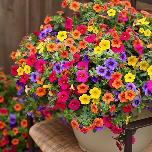 Más de 2,000 semillas de petunia, colores mixtos de arcoíris, bonsái, flores de Grandiflora, semillas de reliquia de 1500 mg, semillas de flores,