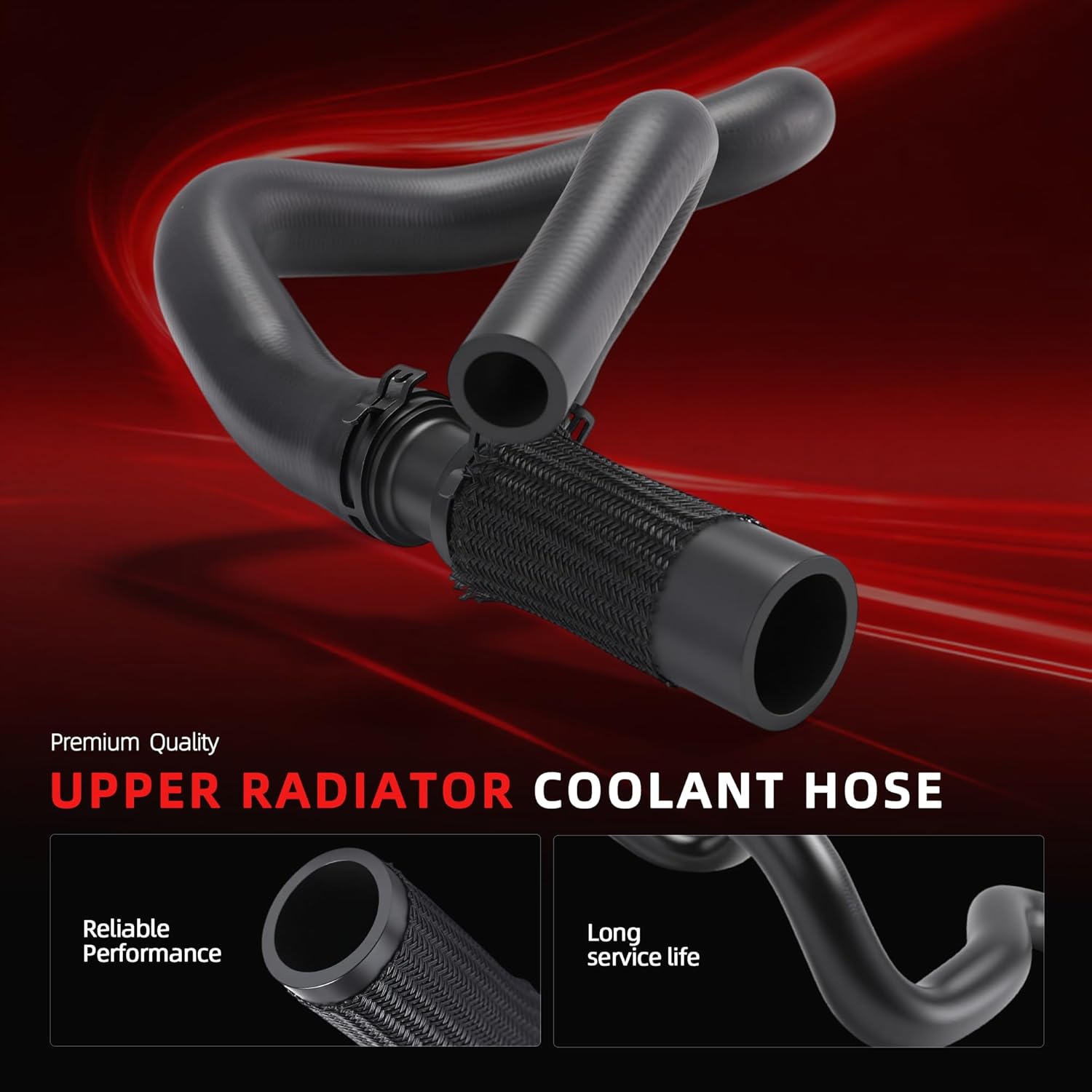 Upper Radiator Coolant Hose for Dodge Dart 2013 2014 2015 2016, 2.0L/2.4L L4, OE 68092560AB, 68092560AC