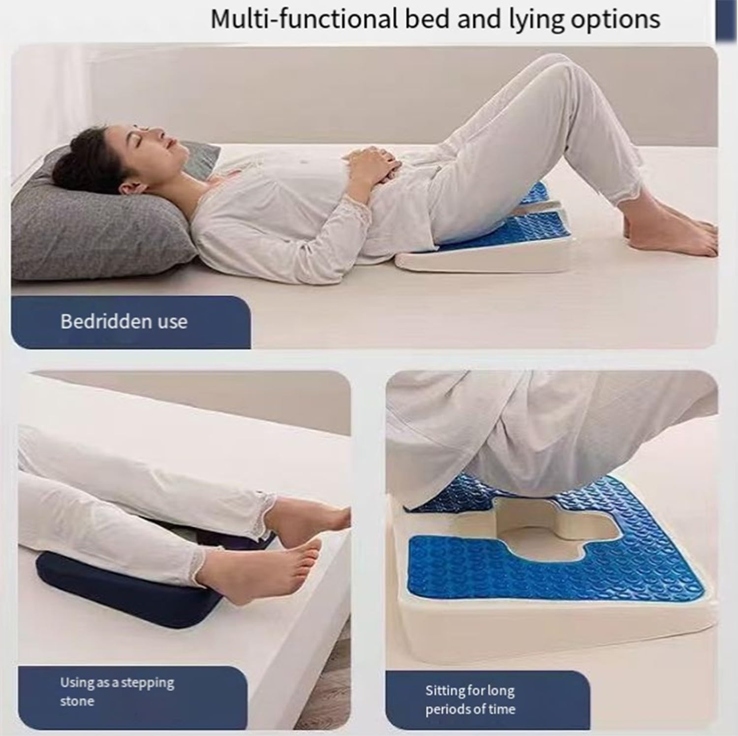 FUELIX Cojin Antiescaras para Sillon Cojin Viscoelastico Cojin Coxis Ortopedico Cojin Hemorroides Almohada De Alivio De Presión De Fibra Respira Libremente para Ancianos, Postrados A