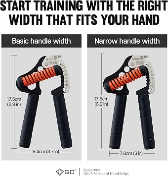 GD IRON GRIP Grip Strength Trainer Hand Gripper Forearm Strengthener Metal | Silent durable adjustable hand strengthening device, Hand exerciser squeezers, arm wrestling training equipment, grip trainer