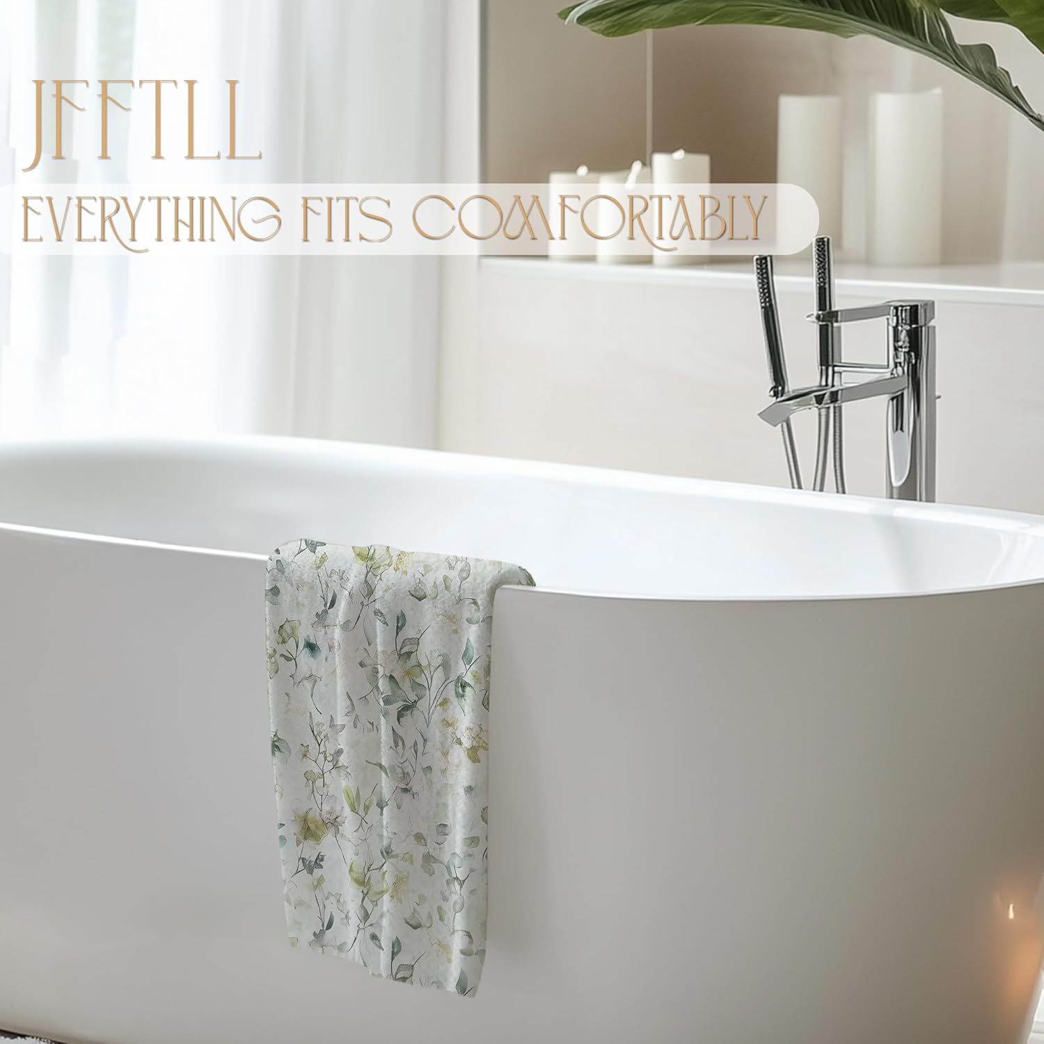 Vintage Floral Kitchen Dish Towels, Retro Watercolor Cottagecore Nature Flower Botanical Decor Hand Tea Towels for Bathroom Kitchen, Rustic Bathroom Decor, 16x24 Inch - Image 5