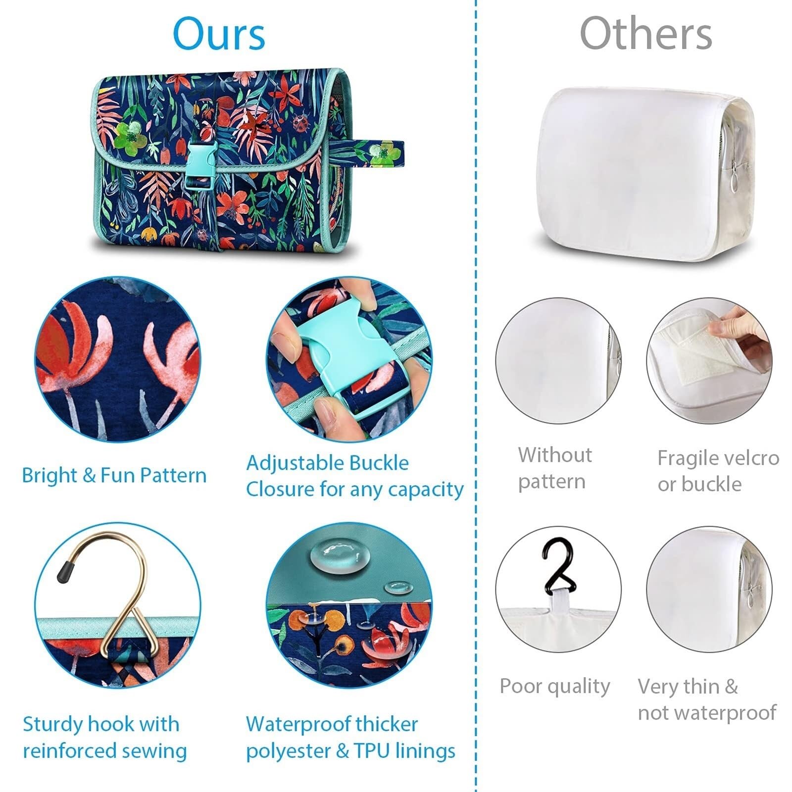 Kosmetiktasche Damen Tragbare Toilettenartikel-Kosmetik-Reisetasche, wasserdichte Hängende Kosmetik-Aufbewahrungstasche Kulturbeutel