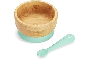 Munchkin Bambou Suction Bowl and Silicone Spoon: The Ideal Complement for Mealtimes