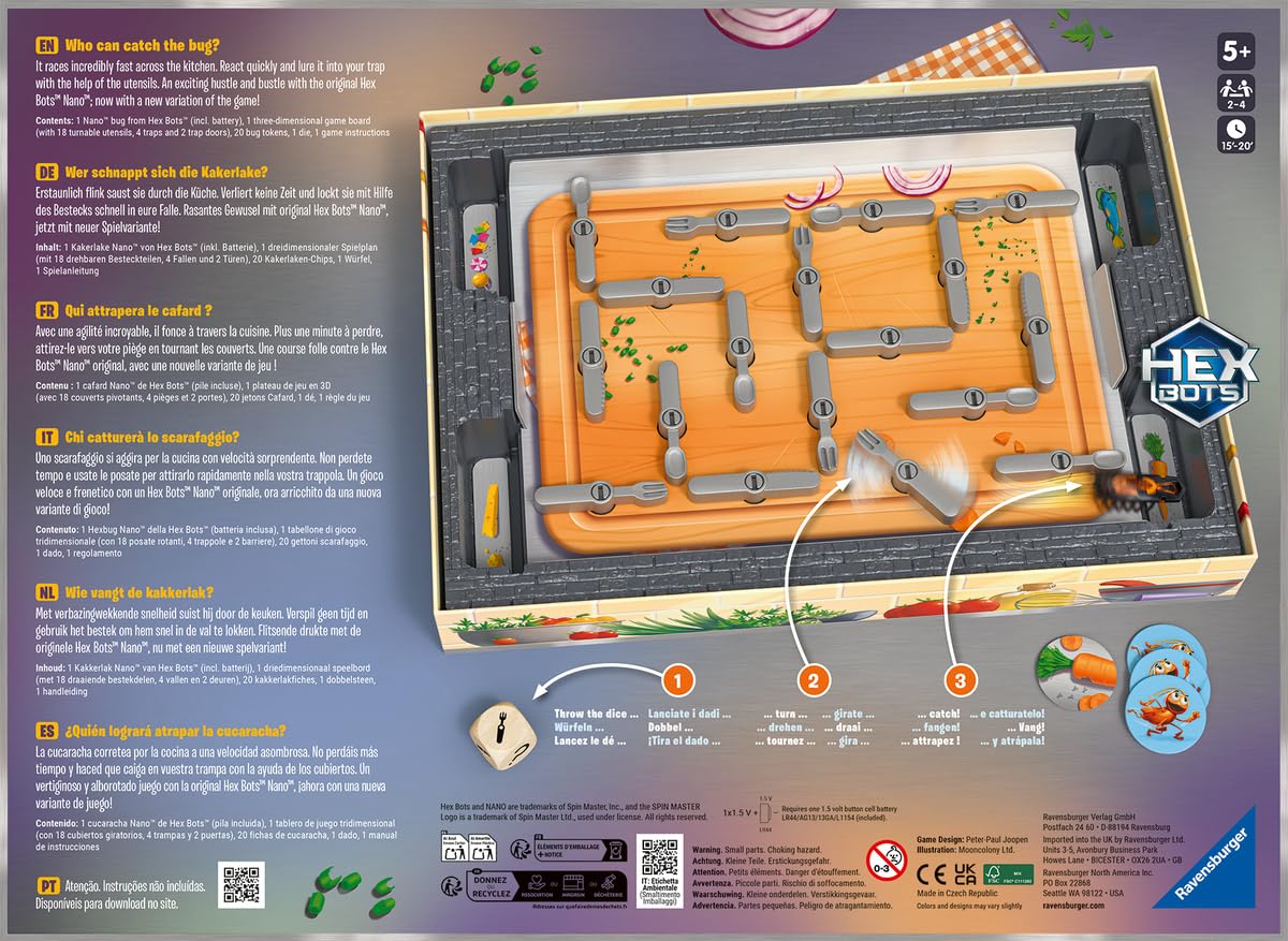 Ravensburger - La Cucaracha Juego de Mesa 5 Años | Juego Mesa 5 Años | Juegos De Mesa Niños de Cucarachas | Juegos Mesa en Español | Regalos para Niños