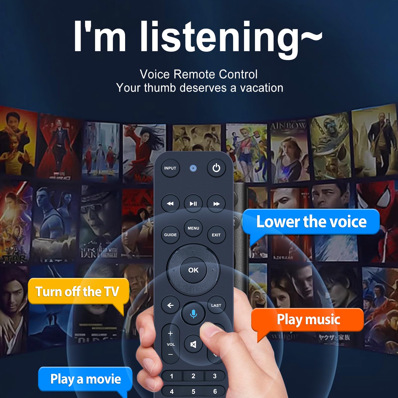Mando a distancia de repuesto de voz para Verizon FiOS TV todo en uno, compatible con MG3-R32140B y VRC4100 BLE