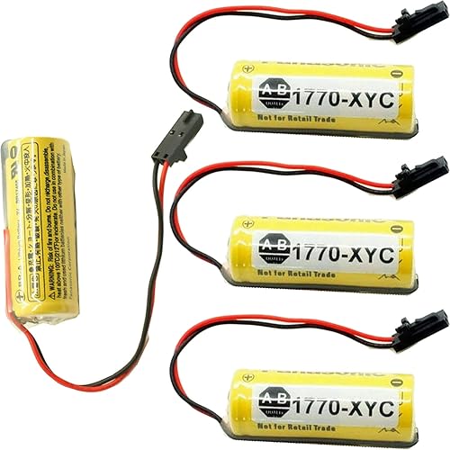 HOWING 4 piezas 1770-XYC batería de 3 V 1800 mAh para Allen Bradley PLC 1770-XYA 1770-XYB 1756-BA1 con enchufe