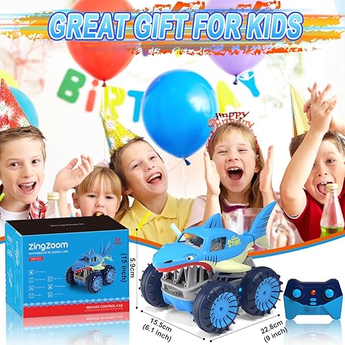 Miniatura 6 de Coche de control remoto anfibio, carga directa rápida, autos RC de 360 Flip impermeable Monster Trucks 2.4Ghz 15KMH 4WD todo terreno RC coche de