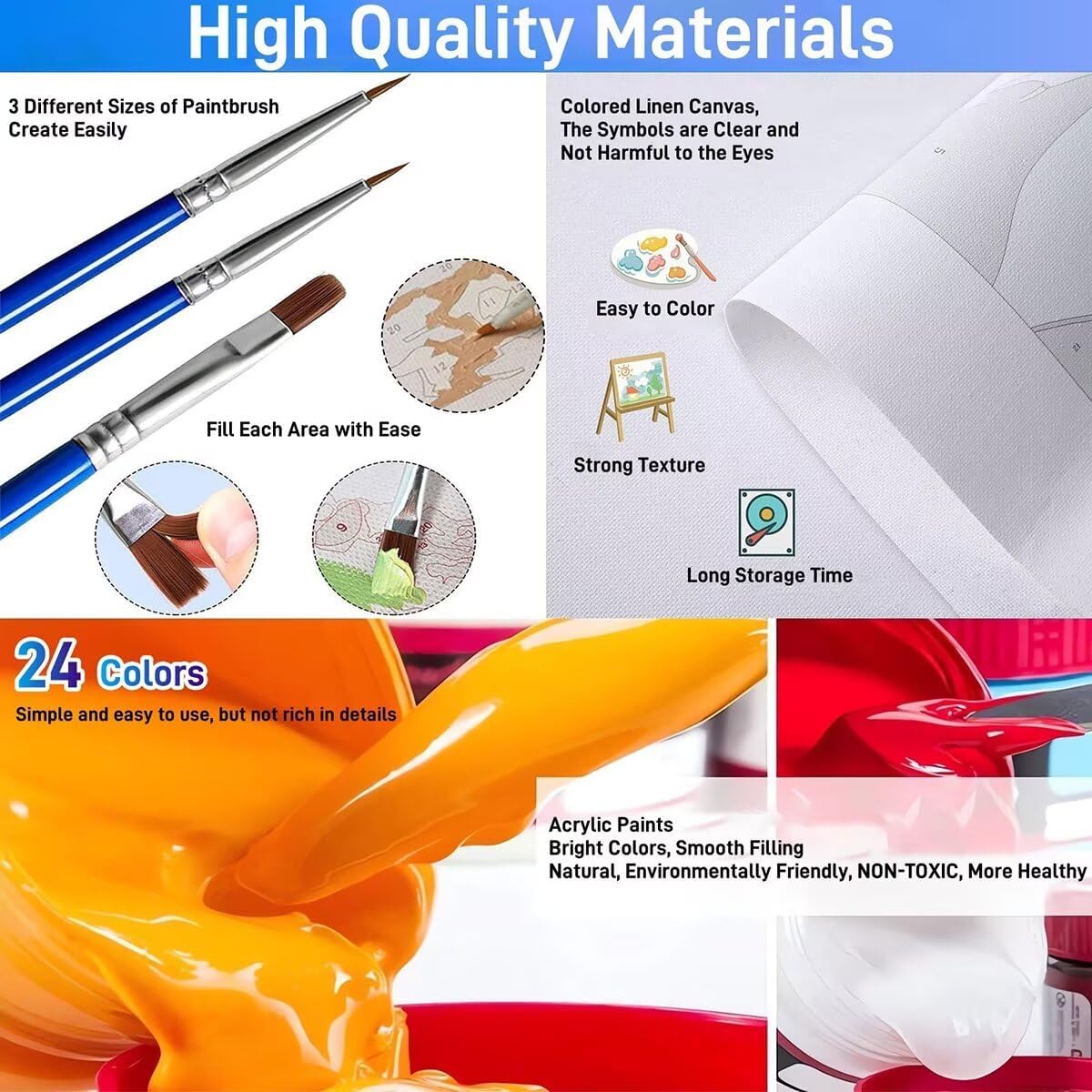 数字油絵 花, 植物 数字塗り絵 キット DIY 大人 初心者向け デジタル油絵 手塗り paint by numbers for