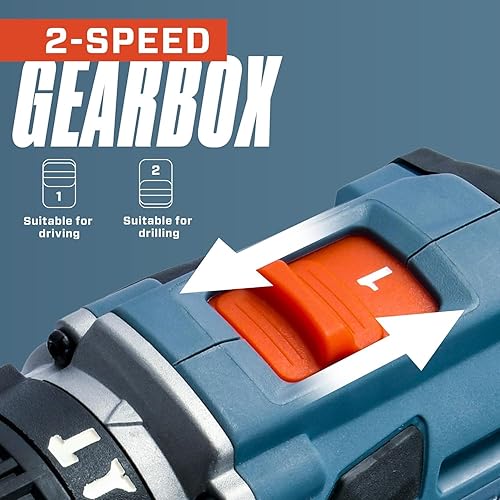 Miniatura 6 de SENIX Taladro de martillo inalámbrico X2 de 20 voltios máximos de 12 pulgada con motor sin escobillas, kit de herramientas eléctricas incluye bolsa