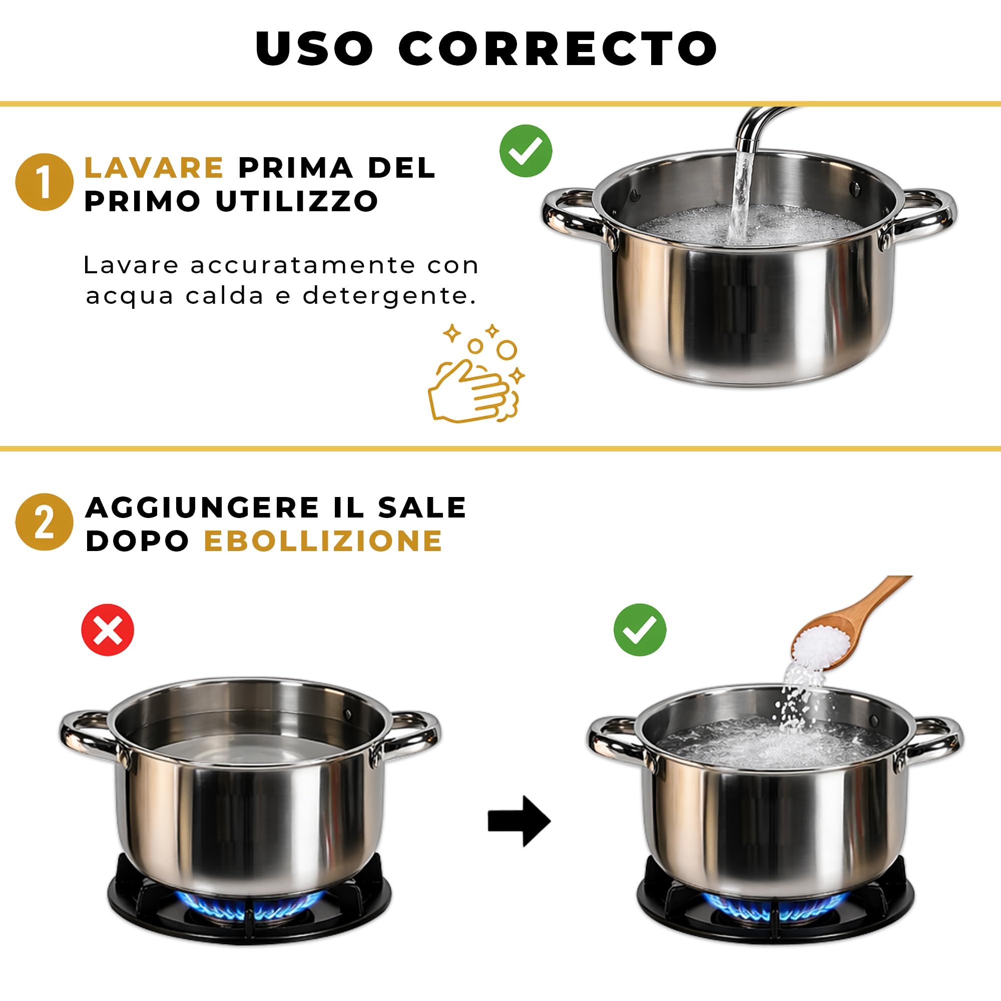 KARL HAUSMANN Set di Pentole Induzione - 4 Pezzi - Batteria di Pentole Acciaio Inox - Scala Interna - Pentola per Induzione, Gas, Elettrica e in Vetroceramica - Riscaldamento e Cottura Uniforme