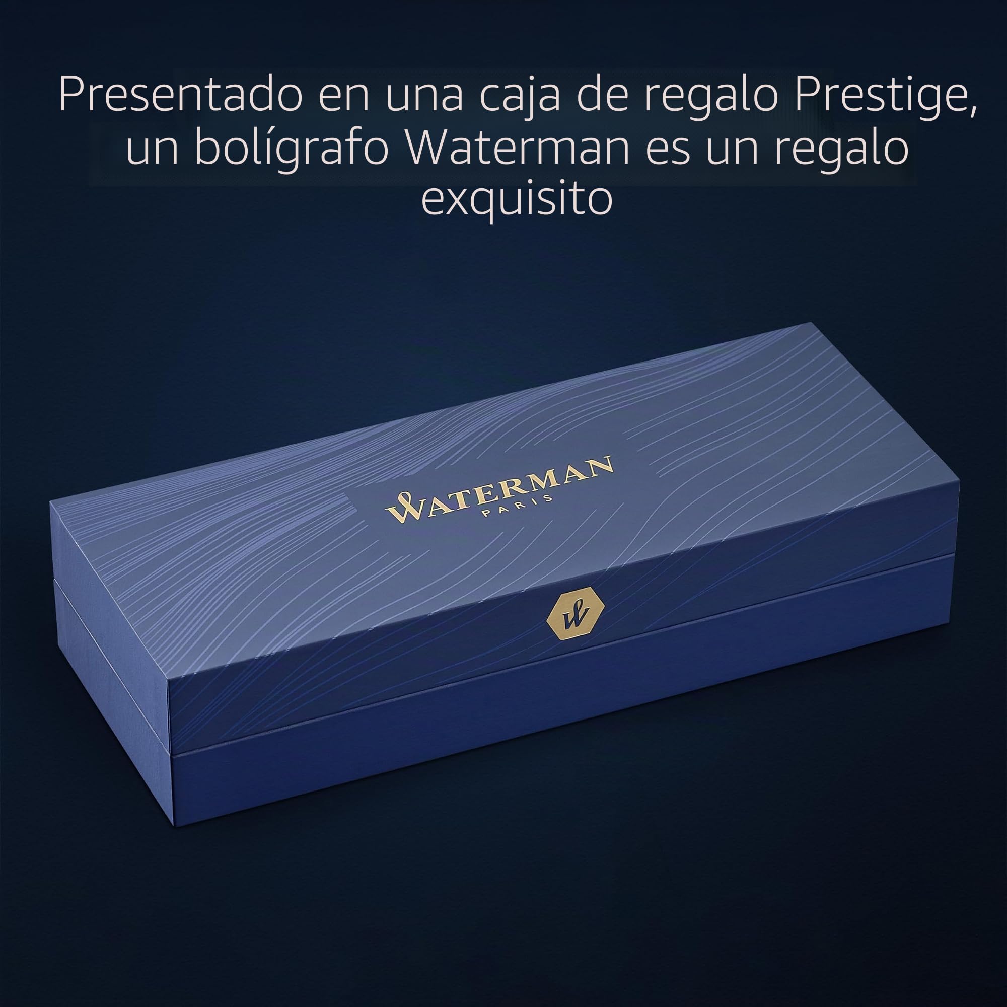 Bolígrafo Waterman Experten metal y lacado negro con adorno doradocapuchón cinceladopunta mediana