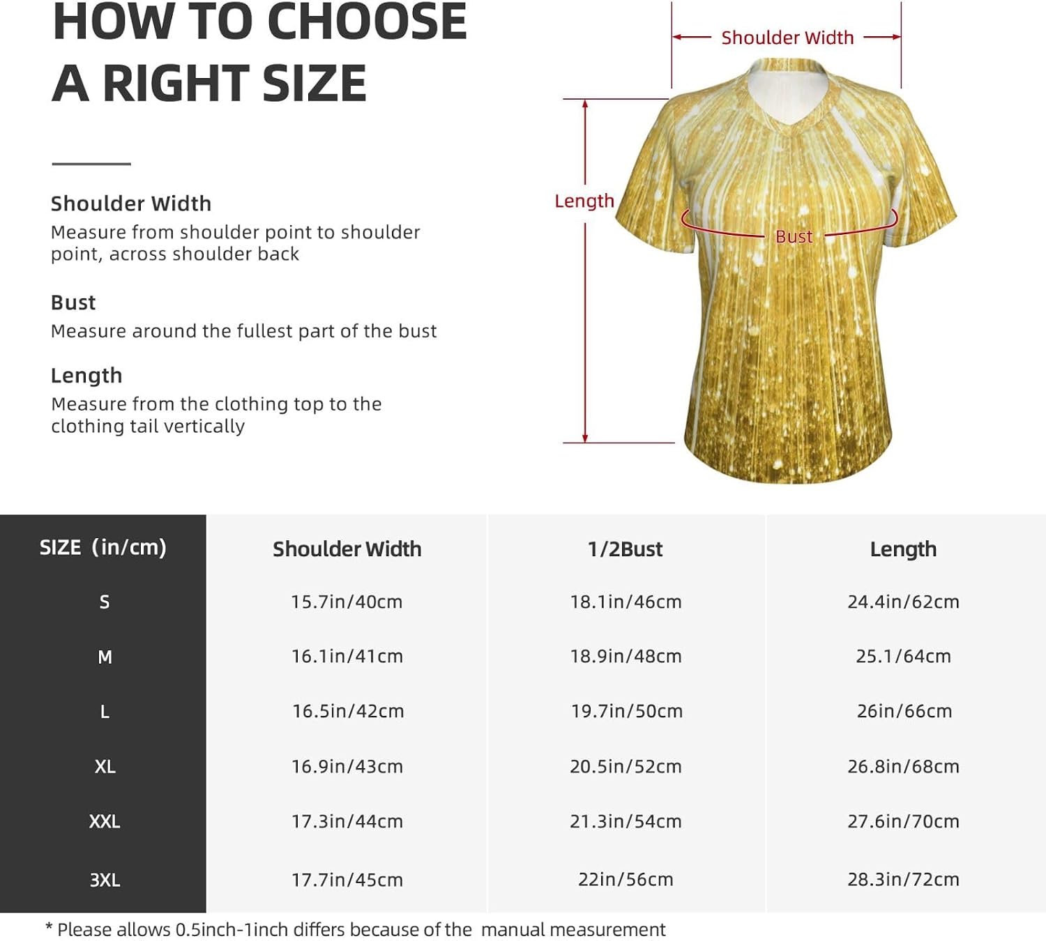 Womens Gold Bling Print Short Sleeve V Neck T-Shirts Casual Breathable Tee Basic Summer Tops 2026
