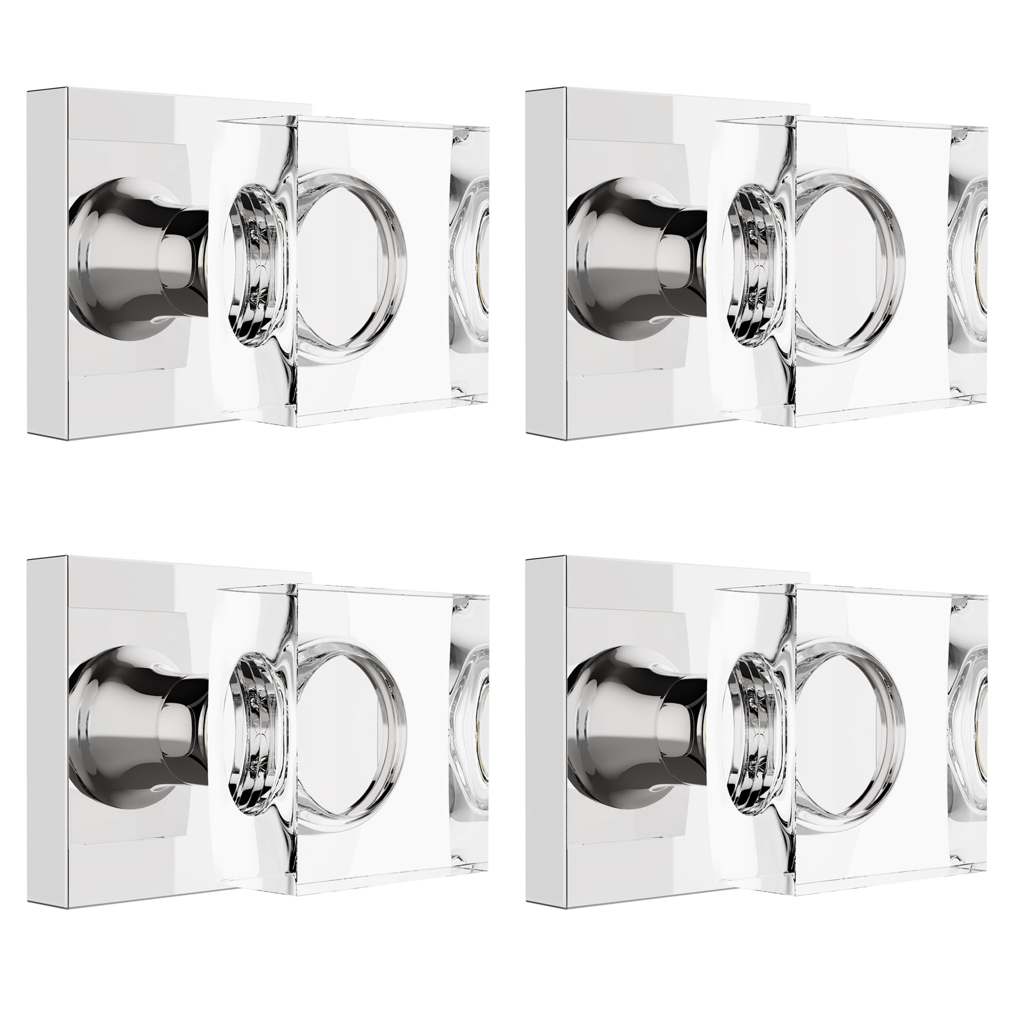 Brushed Gold Door Knobs - Crystal & Modern Design -9