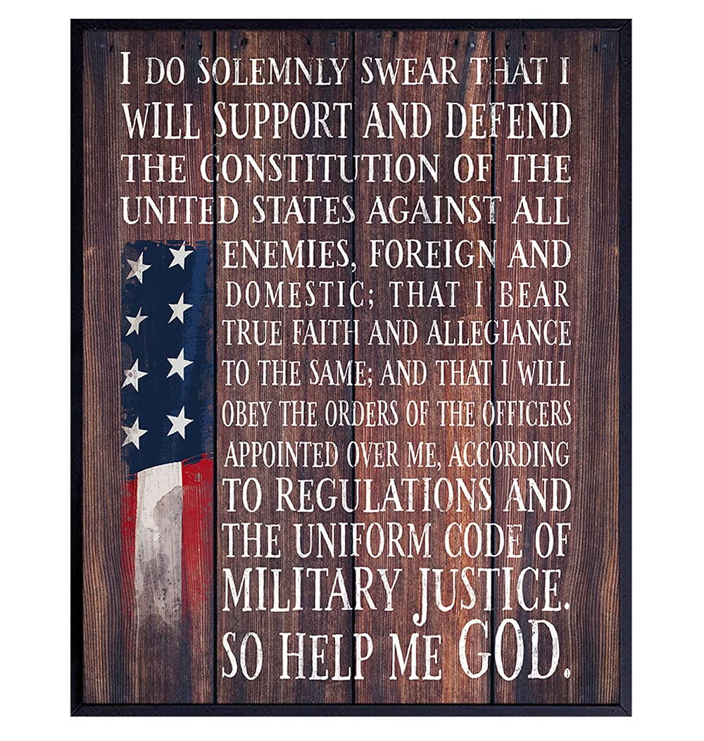 Military Decorations - American Flag Wall Decor - Patriotic Wall Decor Gifts - Marine Corps, Navy, Army, Air Force, US Veterans, Republicans - Rustic Wall Art - Living Room, Home Office Decor