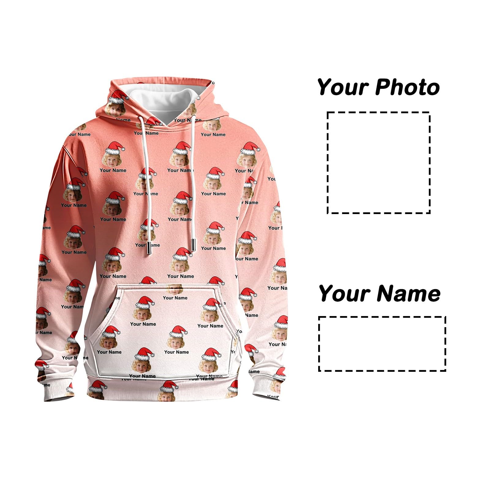 Sudadera Original Hombre Negra con Capucha Personalizada, Diseño Divertido De Navidad Chaquetones Invierno (Light Pink, XXL) Ropa Deporte Playa Chaqueta Verano Camiseta Ciclismo Trabajo