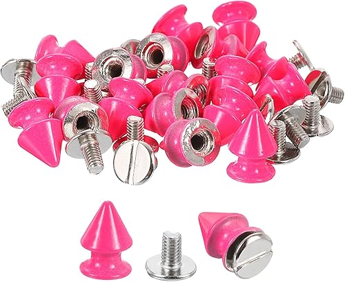 uxcell 50 juegos de remaches de espiga cono, 0.315 x 0.472 in con rosca trasera para árbol y picos para manualidades de cuero, ropa, zapatos,