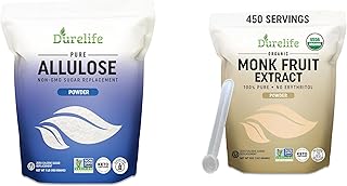 Durelife Organic 100% Pure Monk Fruit sweetener 5 oz and Durelife Allulose sweetener 1lb