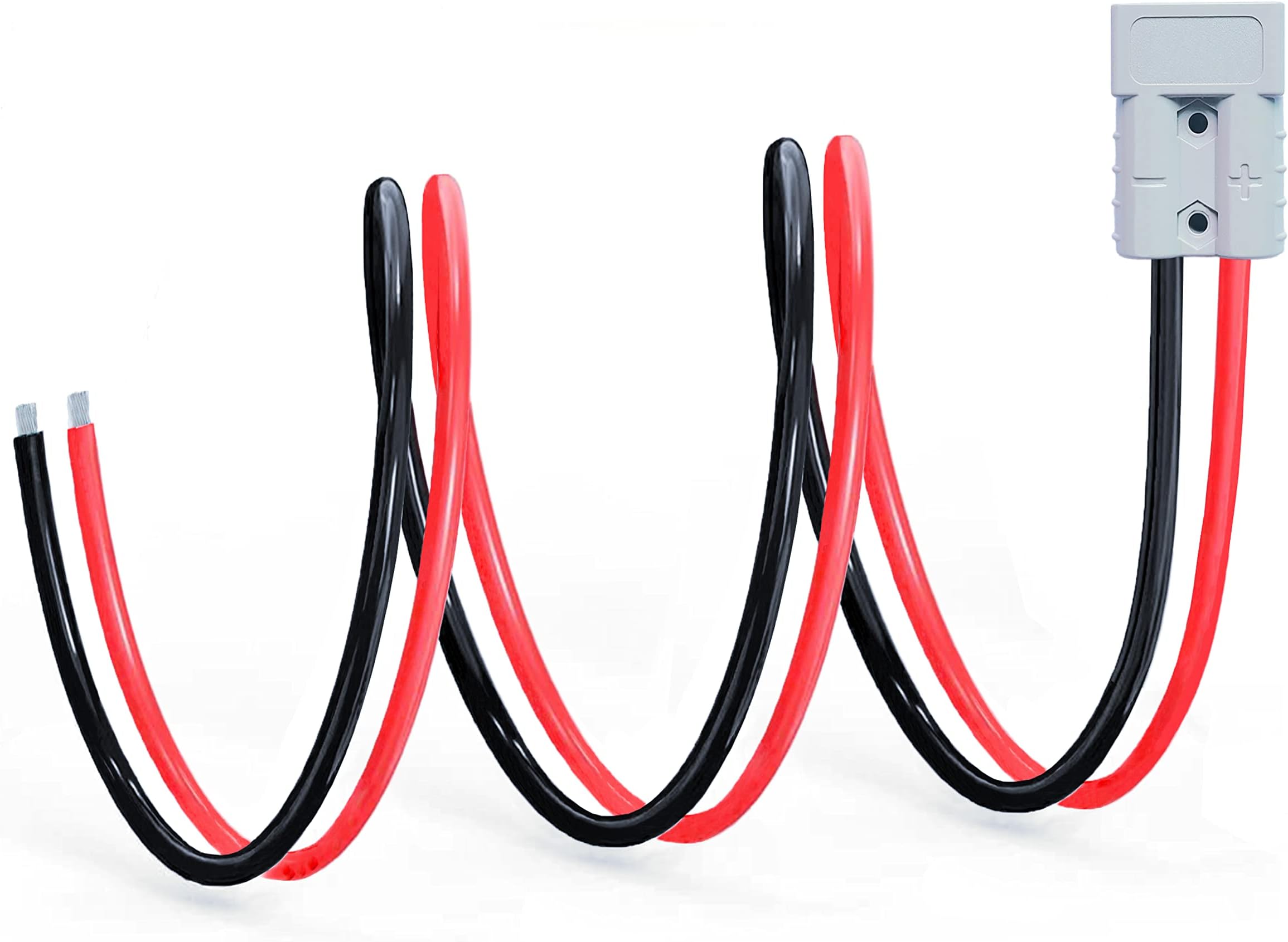 Electric Forklift Charging Plug Cable,Anderson Plug Connector Cable,50A Battery Quick Connector,Jumper Cable Connector,with 10AWG 60cm Cable Towing Winch Quick Connect Cable.(50A Anderson)