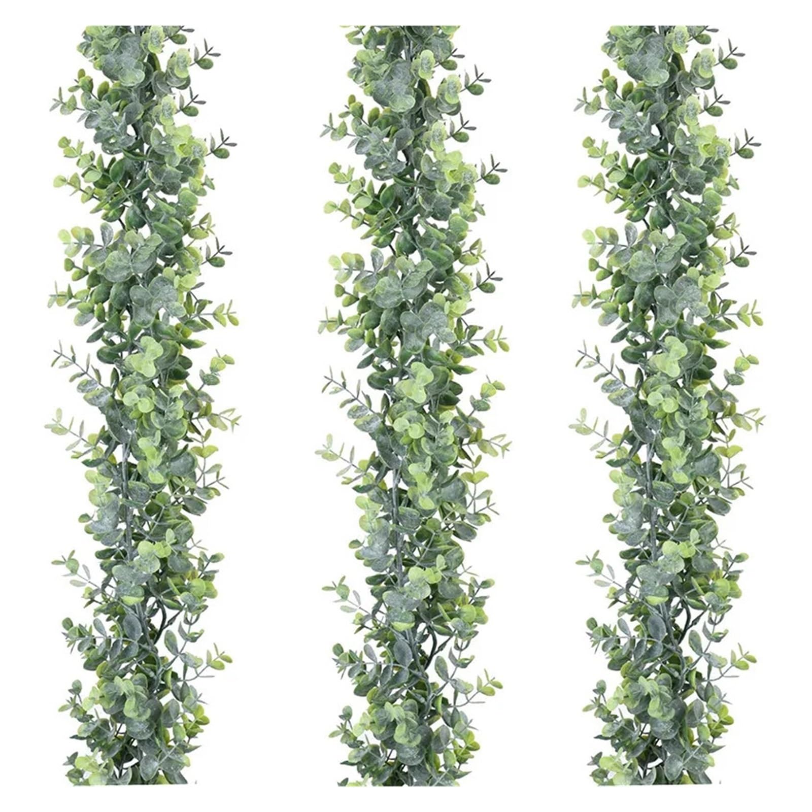 Künstliche Blumenranke, Künstliche Eukalyptus-Blumenrebe, 2 Stück, 1,8 m, Mehrfarbig, for Hochzeit, Zuhause, Wanddekoration(White Green-2pcs)