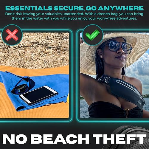 Miniatura 5 de Drench Riñonera 100% impermeable bajo el agua. Riñonera. Bolsa sumergible impermeable para teléfono. Bolsa seca para nadar y esnórquel. Funda para