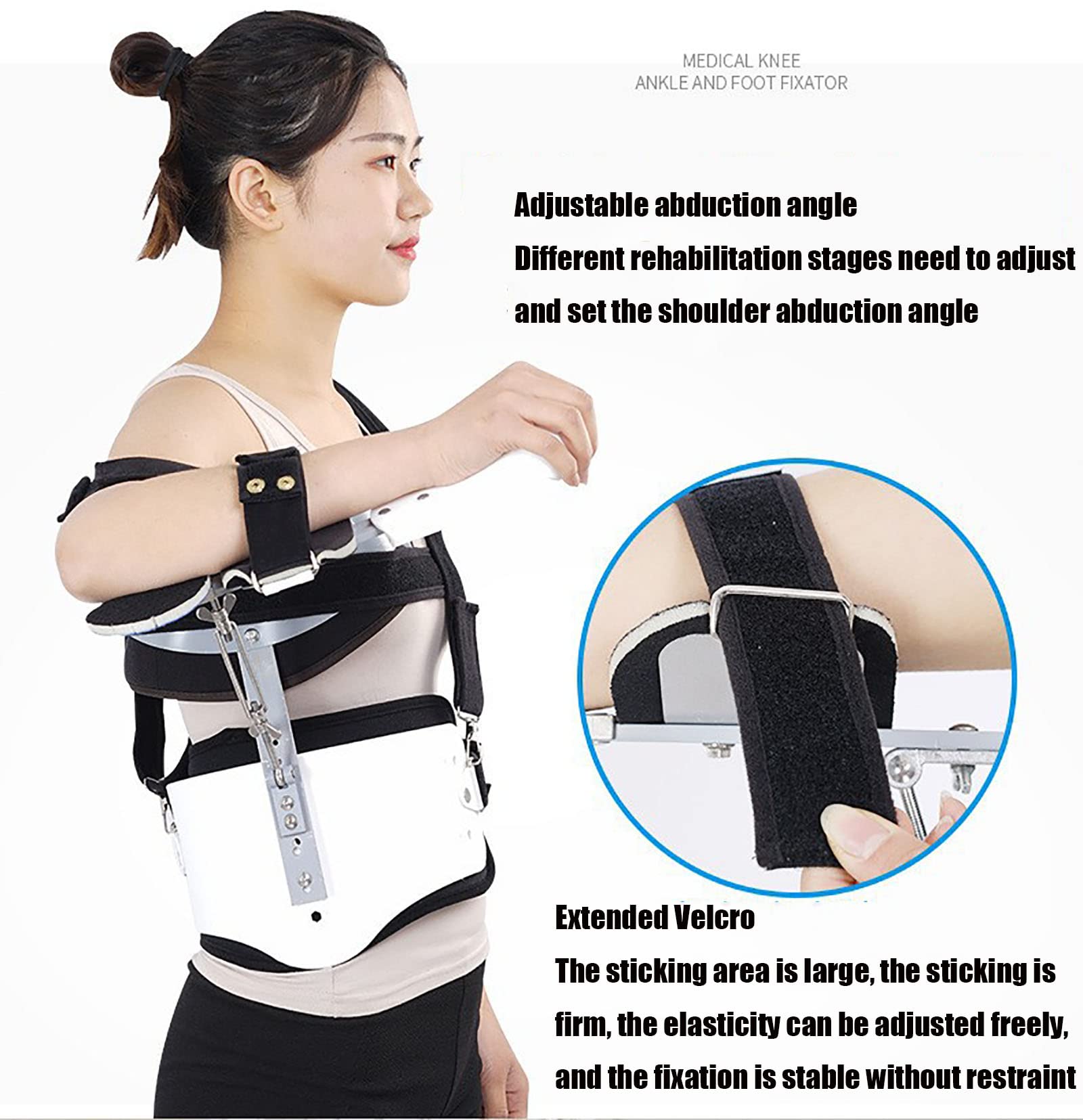 Soporte de abducción de Hombro Ajustable, Soporte de Hombro con Cabestrillo de Brazo, inmovilizadores de Soporte de Brazo Que ayudan a apoyar y elevar la recuperación de Lesiones en el Braz
