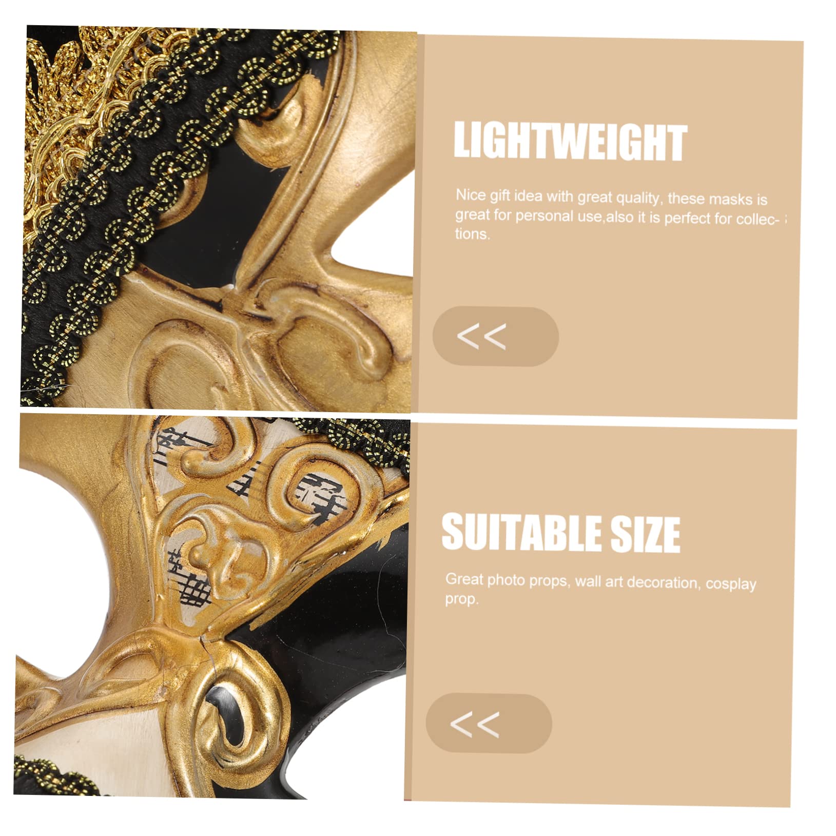 SOIMISS Máscara Veneciana De Media Cara Para Hombre Para Fiestas De Carnaval Bailes De Disfraces y Eventos Temáticos Diseño Negro Exclusivo