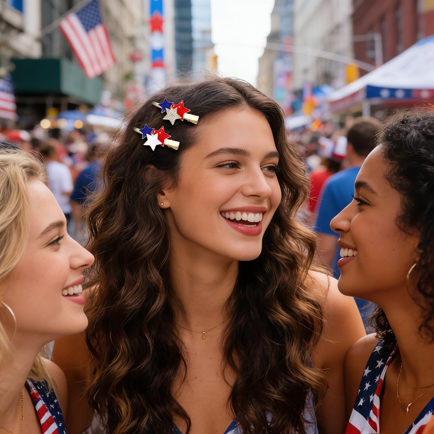 Amazon.com : HZEYN 4PCS American Flag Hair Clips Enamel 