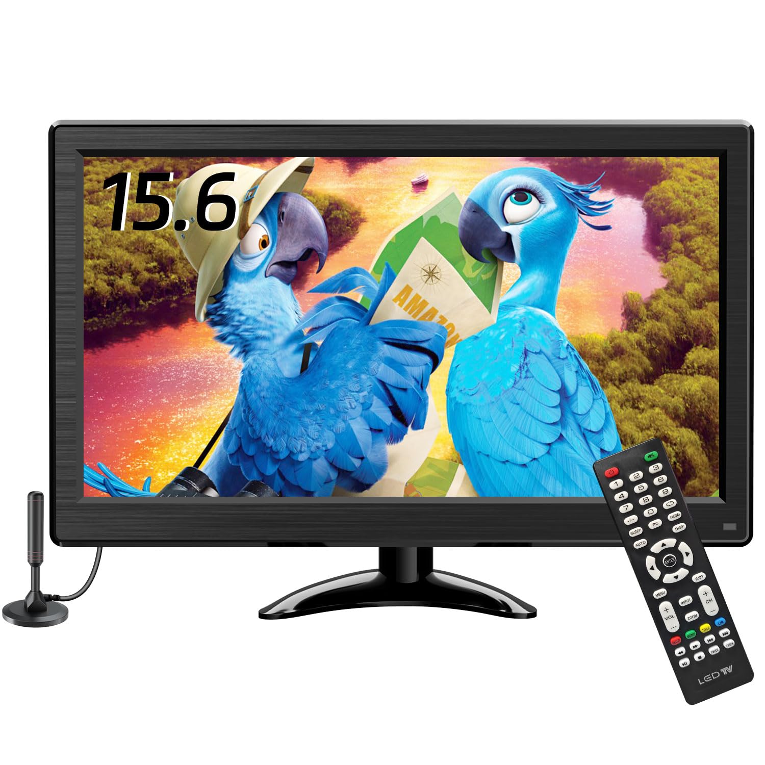 Photo 1 of ***PARTS ONLY*** NON FUNCTIOJNAL***Prechen 15.6 Inch 1080P Portable TV F HD Flat Screen Small TV with ATSC Tuner Antenna,Remote/HDMI/USB/AV/VGA Input, Suitable for Kitchen Bedroom RV Camper