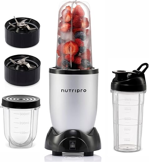 Cookwell Bullet Mixer Grinder (3 Jars, 2 Blades, Silver)