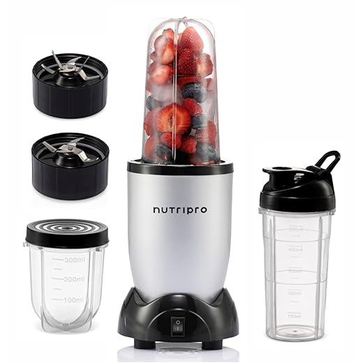 nutripro Copper Juicer Mixer Grinder - Smoothie Maker - 500 Watts (3 Jars, Silver) - 2 Year Warranty