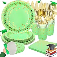 Vista 29 de 168 Piezas Platos y Servilletas de Papel Rosa Claro, Juego de Platos Desechables Rosa con Utensilios Sirve 24 Invitados para Baby Shower Graduación