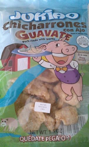 2unidades chicharrones con ajo jukiao (guavate) cerdo rinds