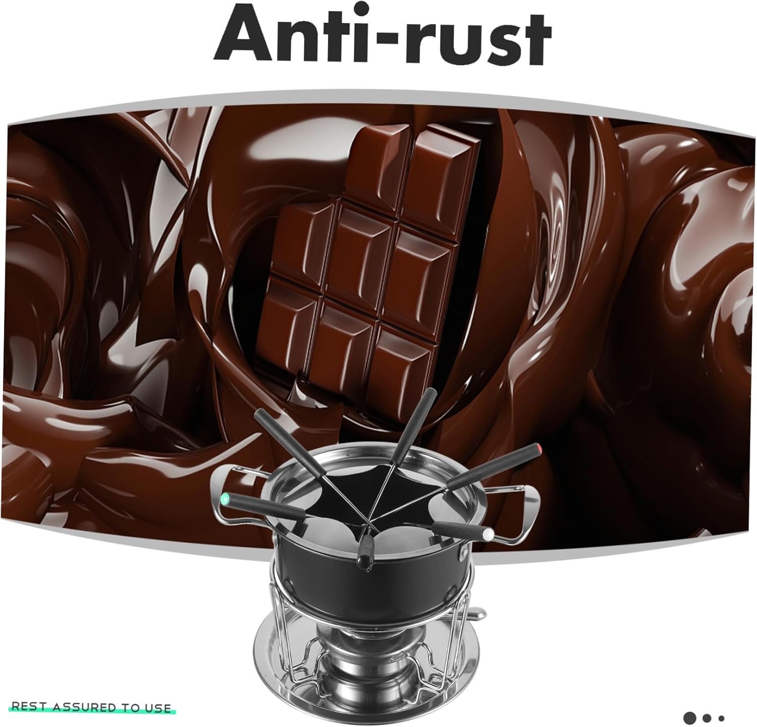 Zerodeko Stainless Steel Chocolate Melting Pot Tempered Lid DIY Cheese Fondue and Ice Cream Heating Furnace for Baking Household Use for Parties and Gatherings