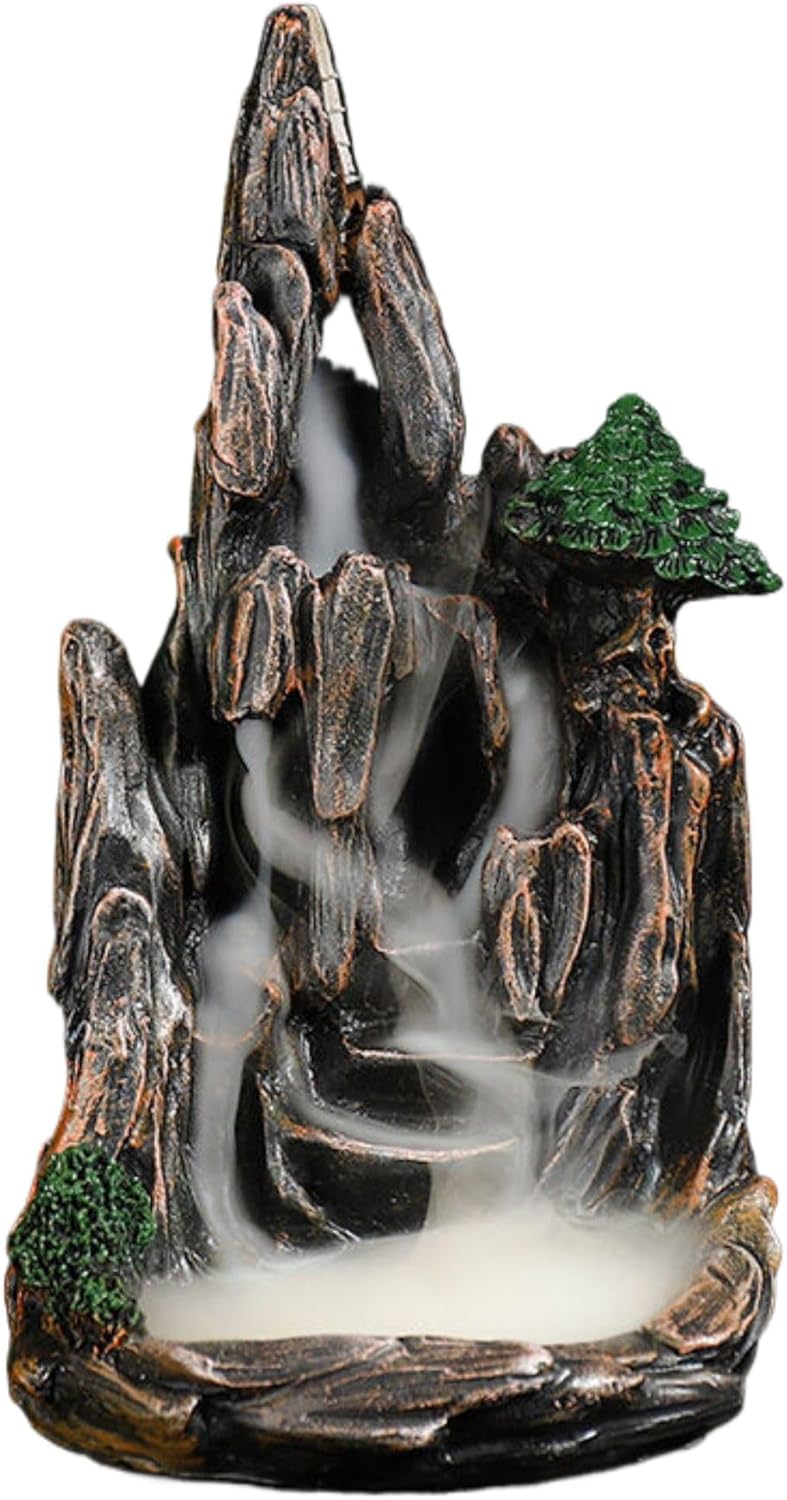 Home Decoration,树脂工艺倒流香炉 Incense Holder,创意欧美高山流水禅意倒流香炉 Incense Holder,-12801