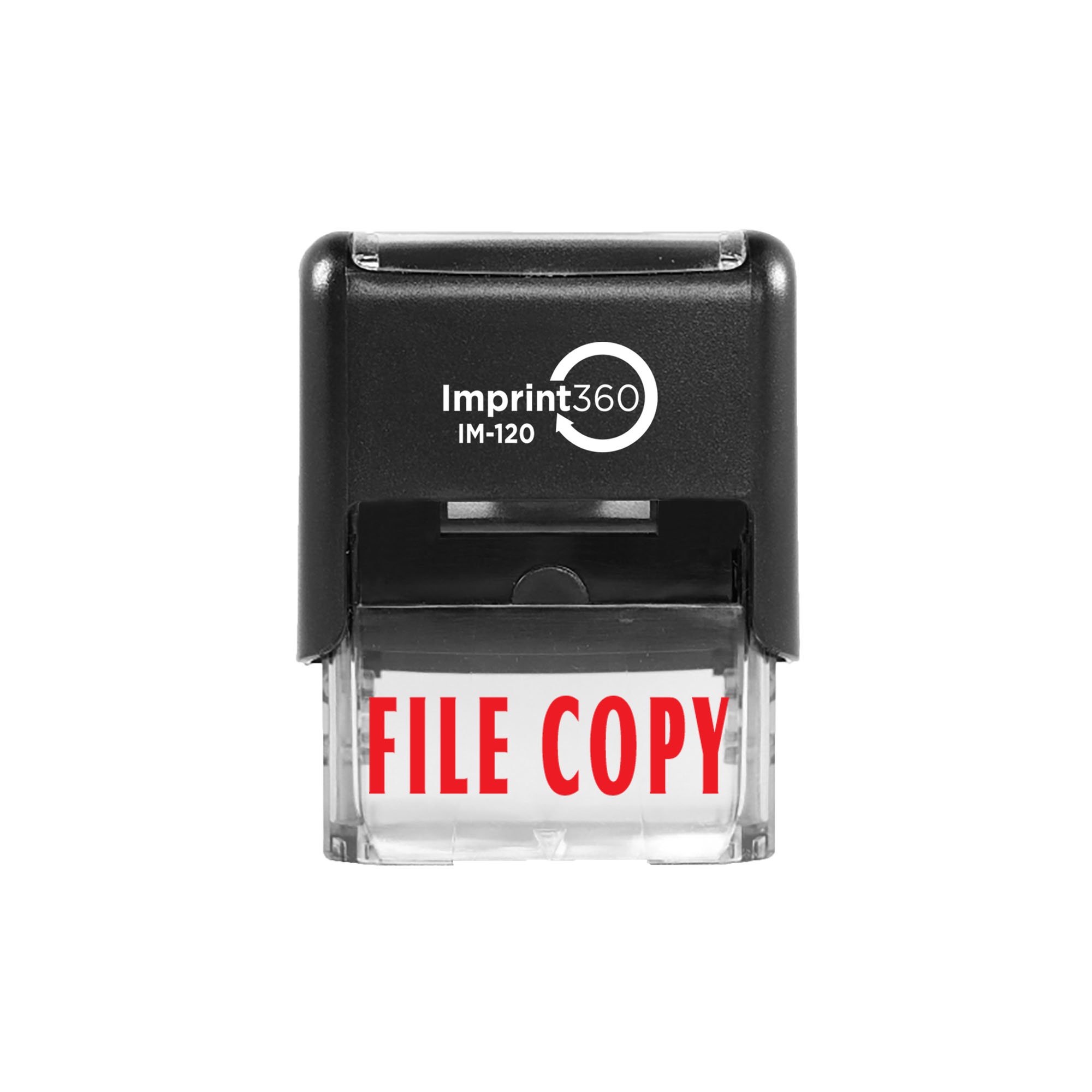 AS-IMP1041 - File Copy, Heavy Duty Commerical Quality Self-Inking Rubber Stamp, Red Ink, 9/16" x 1-1/2" Impression Size, Laser Engraved for Clean, Precise Imprints