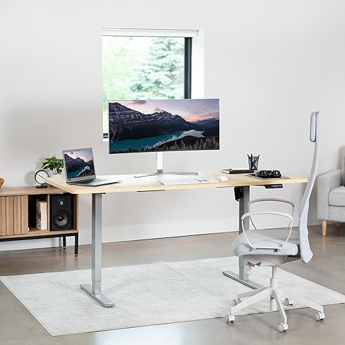 Miniatura 9 de VIVO DESK-V100EGY - Estación de trabajo eléctrica de pie con marco de escritorio, solo marco, base ergonómica de pie ajustable en altura con