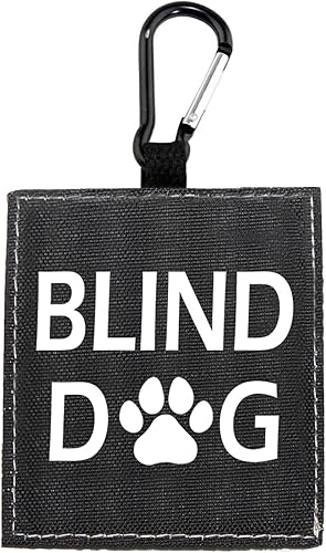 Correa para perro con discapacidad visual, correa de perro ciego, envoltura de alerta colgante, etiqueta de parche de identificación para mascotas,