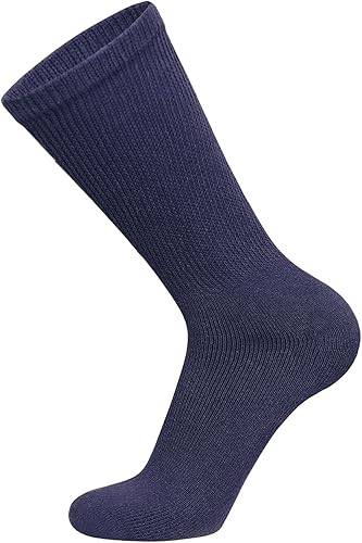 Vista 66 de 6 pares de calcetines de algodón para diabéticos no vinculantes para neuropatía (negro, se adapta a zapatos de hombre talla 12-14.5)